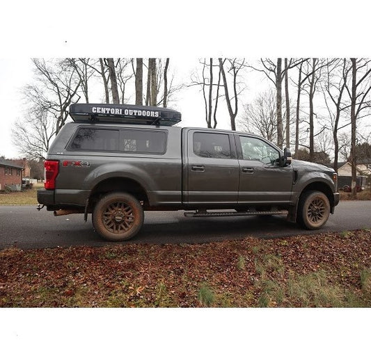 Glad to have an Adventuer XL hard shell Rooftop tent for my Ford 250