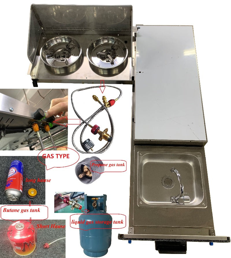 Pull out Kitchen System gas connection